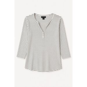 J. Jill Wearever Collection White/Black Striped 3/4 Sleeve Top Shirt Size XLP